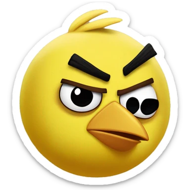 yellow angry bird put onto 2019 breakup album IGOR sticker