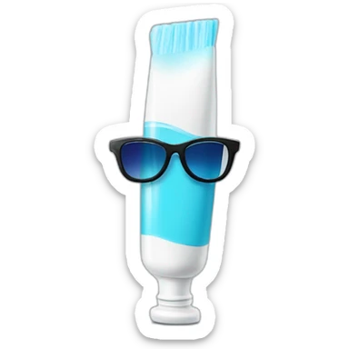 Toothpaste wearing sunglasses  sticker