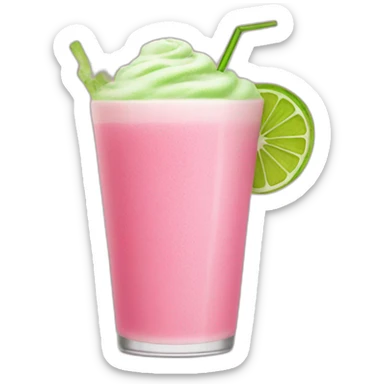Pink drink with matcha foam sticker