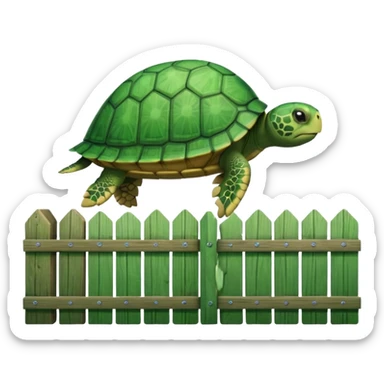 Turtle on a fence post sticker