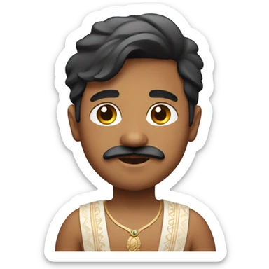 chubby handsome white indian boy with little beard and mustache  sticker