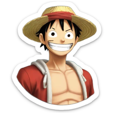 luffy from one piece smiling sticker