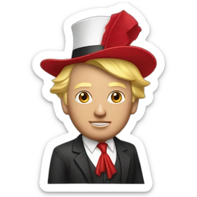 Donald trump with hand maid's tale red hat sticker