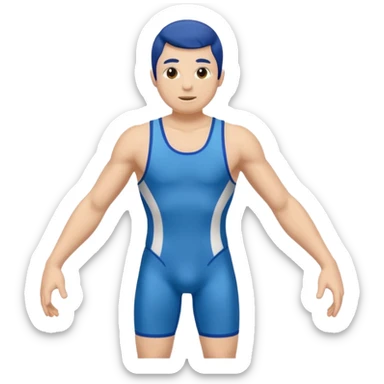 blue wrestling singlet sticker