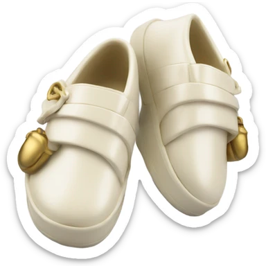 Slide shoes cream color gold  sticker