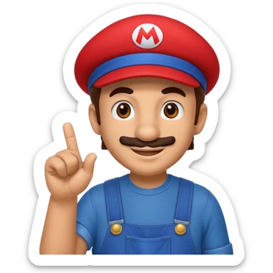 mario sacando el dedo de enmedio  sticker