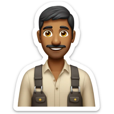 indian dairy farmer with cow sticker