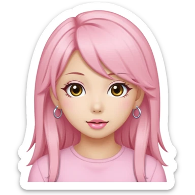 Cute Pink Gyaru Girl sticker