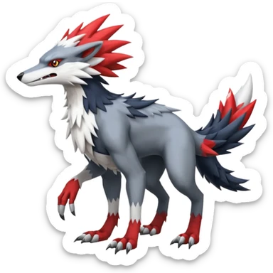 Nargacuga-Sergal-Silvally-Wolf-fusion, full body  sticker