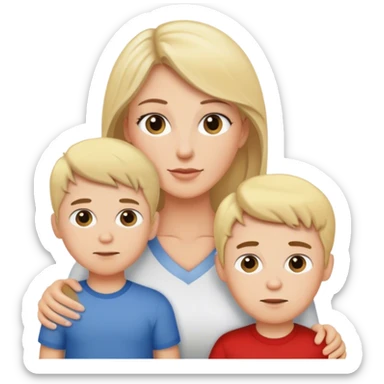 Brunette mom, blonde dad and son sticker