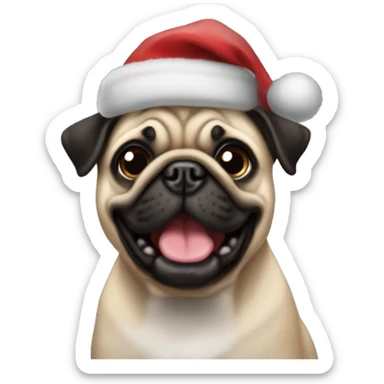 Jingle bells and pug sticker