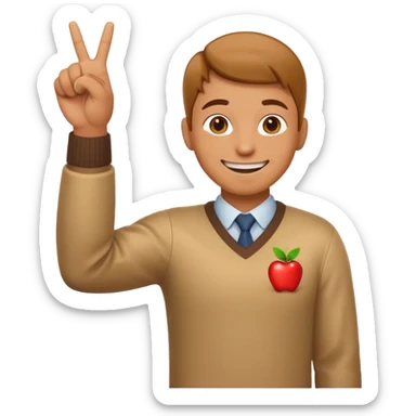 emoji of a cheerful cartoon person pointing down at the ground with both hands — standing straight, smiling confidently, arms bent and both index fingers extended downward — simple background, bright lighting, clean expressive Apple emoji design, playful and clear “here” meaning sticker