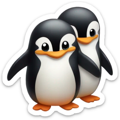 Cute penguins in love surrounded by hearts  sticker