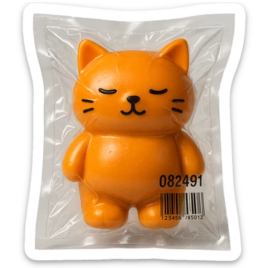 cute cat in vacuum-sealed style sticker