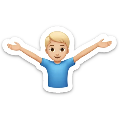 child spinning around with arms outstretched, motion lines to show spinning action, cheerful and playful sticker