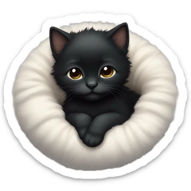 Sleeping black kitty sticker