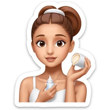 skin care cream application Ariana Grande sticker