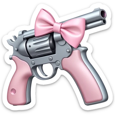 Gun with a light pink bow sticker