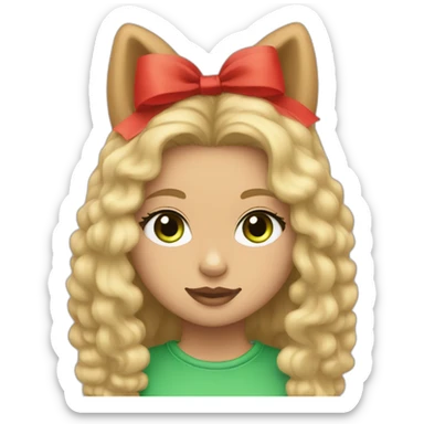 light-skinned-girl-with-green-eyes-wolk-with-red-pomeranian sticker