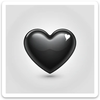 Default black heart emoji with shining sticker