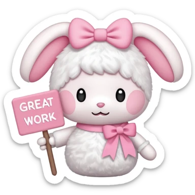 my melody with sign that says great work sticker