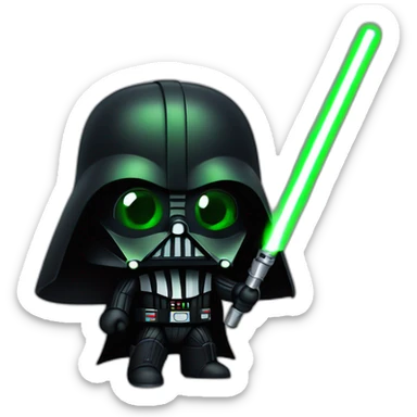 Darth vader with green laser saber sticker