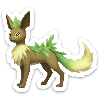 Grass-type Fakémon-Skiddo-Leafeon full body sticker