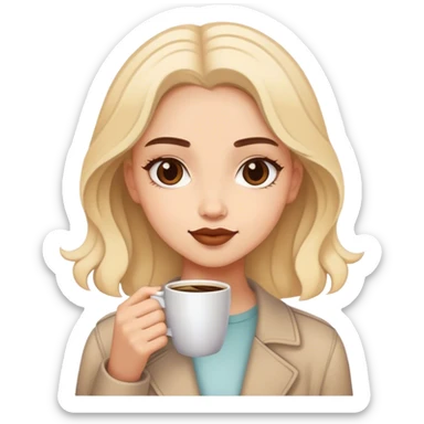 A girl aestetich wich a coffe sticker