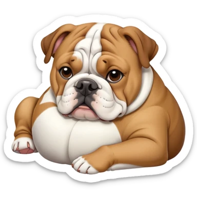 english bulldog curled up napping sticker