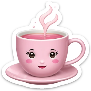 rose hot milk tea with tea cup ( no strraw) sticker