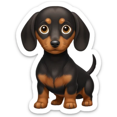 Black and tan miniature dachshund  sticker