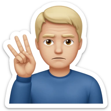 
a man making a negative gesture with his hand sticker