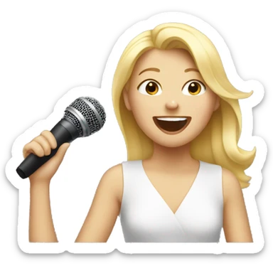 blonde girl singing joyfully sticker