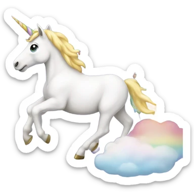 Unicorn walking across a rainbow sticker