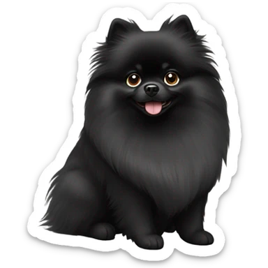 Black Pomeranian Spitz dog sticker