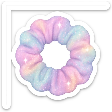girly sparkling scrunchie, pastel colors sticker