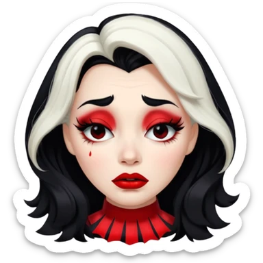 Cruella de vi crying sticker