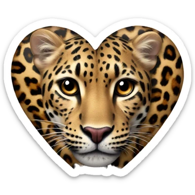Heart with Leopard print sticker