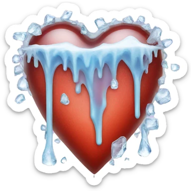 Heart dripping ice sticker