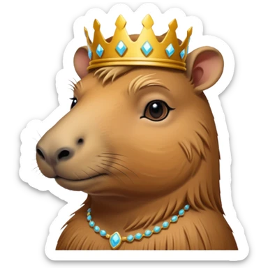 A mystical queen Capybara sticker