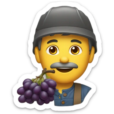 Vigneron avec raisin sticker