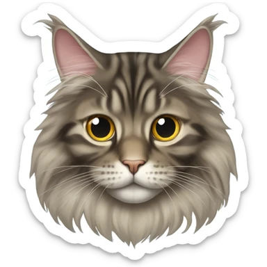 Maine Coon with eyes in a bunch sticker