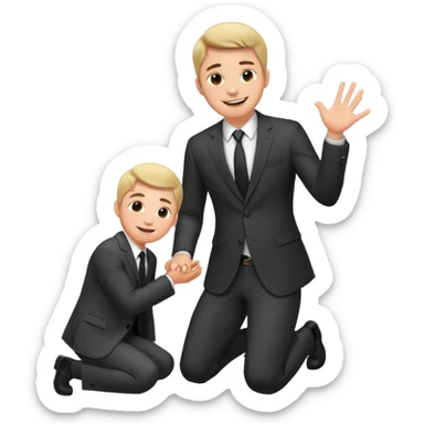 man kneeling and asking for marriage sticker