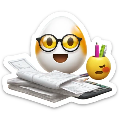 Fried egg that works as an accountant  sticker