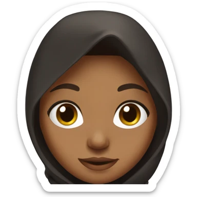 Brownskin pretty girl with black essentials hoodie with long brown hair brown eyes sticker