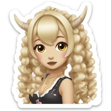 hime gyaru oni girl sticker