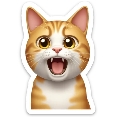 panicked cat sticker