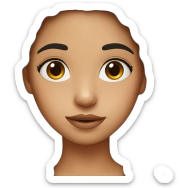 A girl with a mole on her face sticker