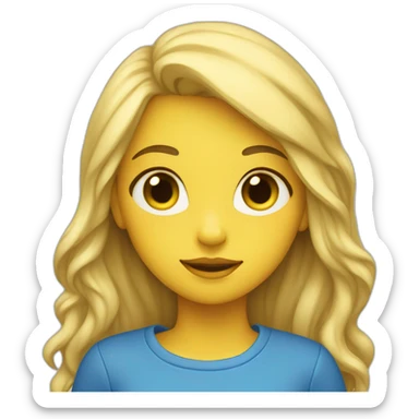 kind girl with blue and yellow heart sticker