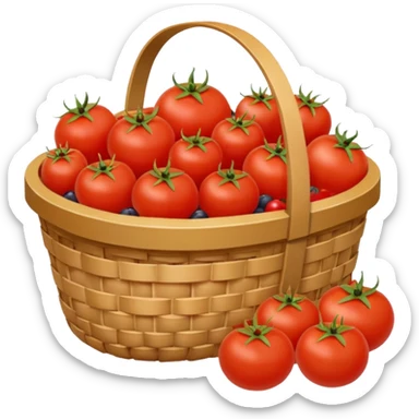 tomato and other fruits in basket and less fruits  sticker